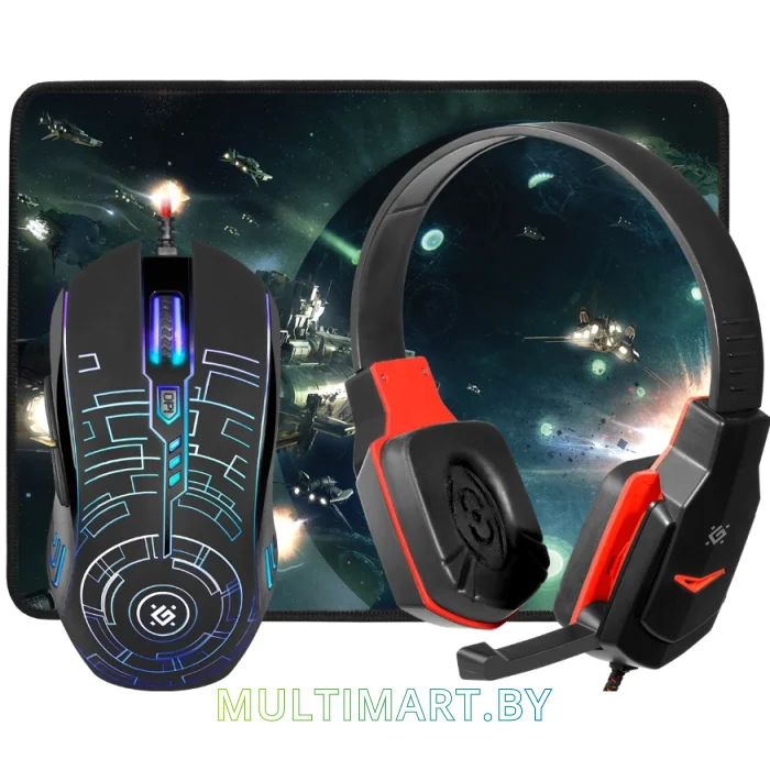 Комплект мышь с ковриком + наушники Defender Fortress MHP-012